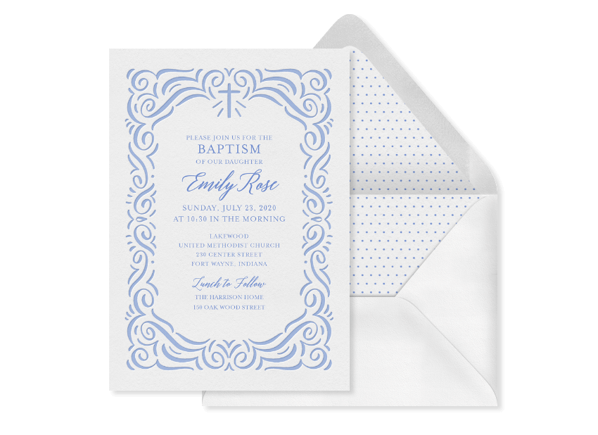 Letterpress Christening Invitations 7