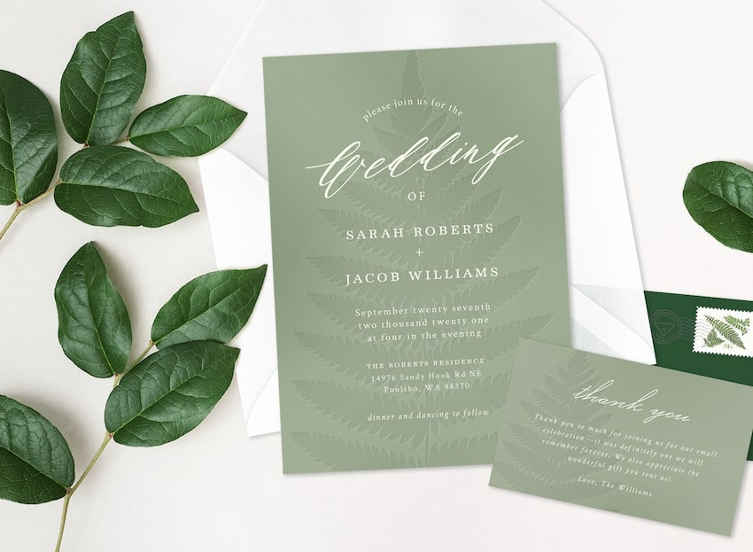 Backyard wedding invitation