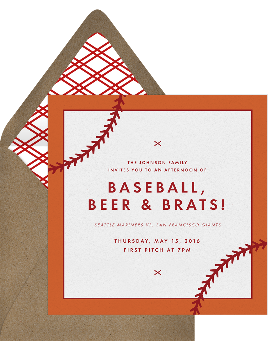 Baseball Stitch Invitations