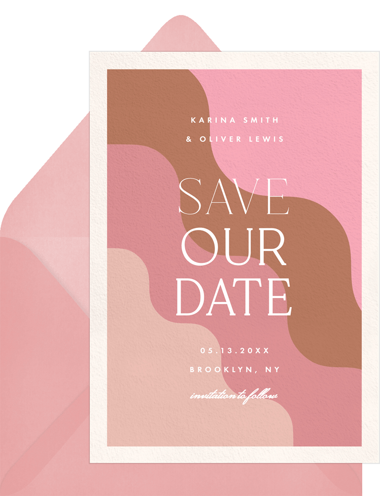 Boho Curve Save The Dates | Greenvelope.com