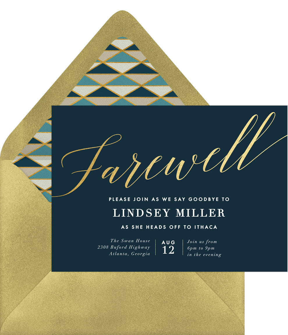 farewell invitation cards designs