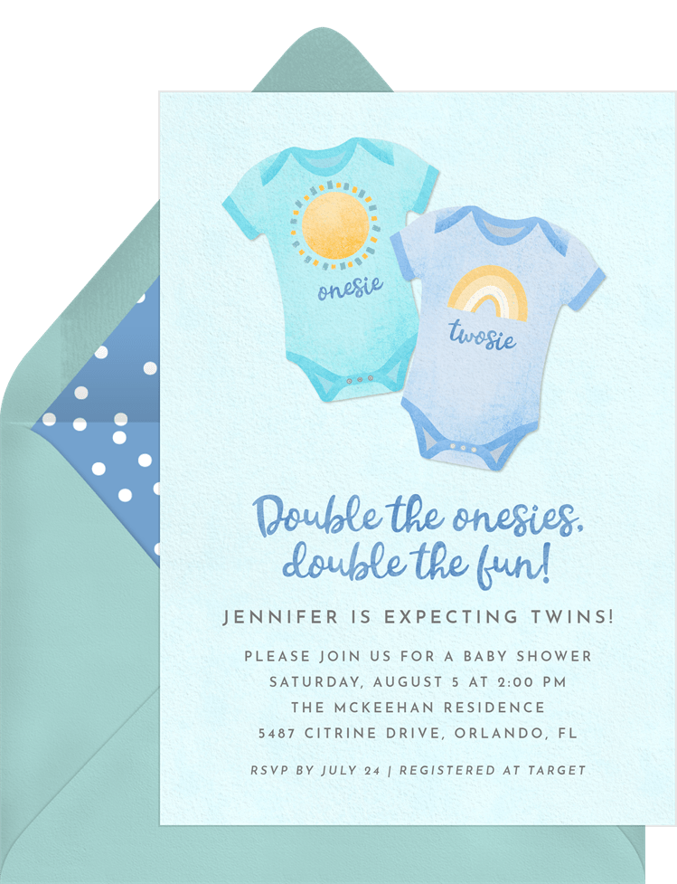 Onesie invitation sale